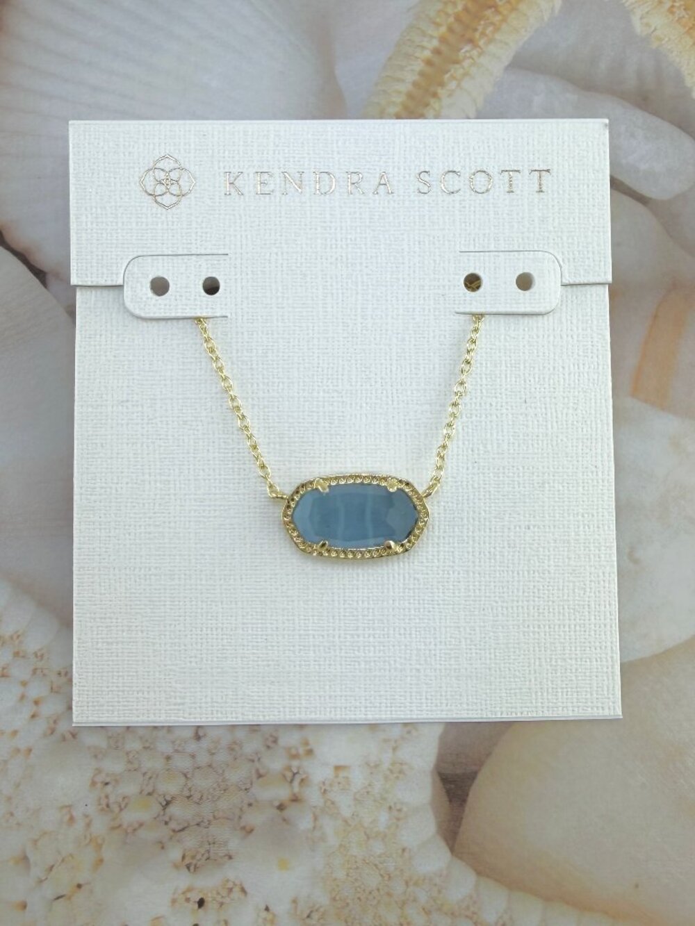 Kendra Scott Elisa perwinkle gold necklace